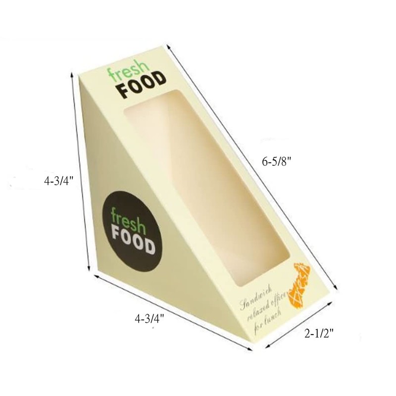 100 Pcs Sandwich Box,Sandwich wedge eco-friendly takeaway box with window dis... gallery