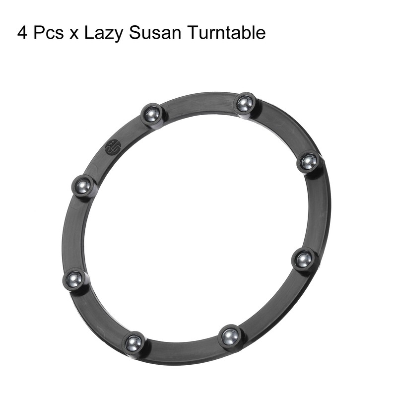 4" Rotating Swivel Stand with Steel Ball Lazy Susan 0.06x3.23" Black 4Pcs gallery