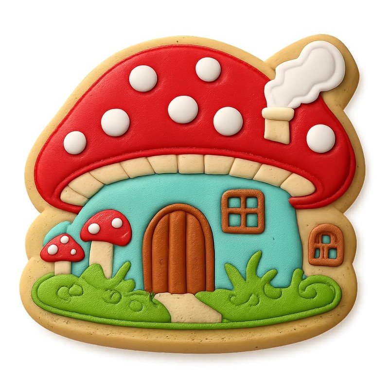 Cozy Mushroom Cottage Cookie Cutter & Stamp - 4x3.7 Fun Kitchen Baking gallery