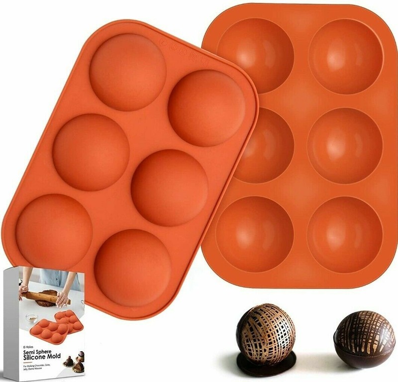 4pcs 6-Hole Medium Semi Sphere Silicone Molds (Vinmen) BPA Free - High Temp gallery