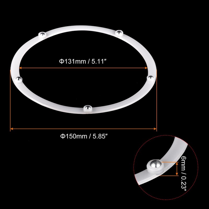 6 inch rotary swivel holder with steel ball bearings, white 4pcs gallery
