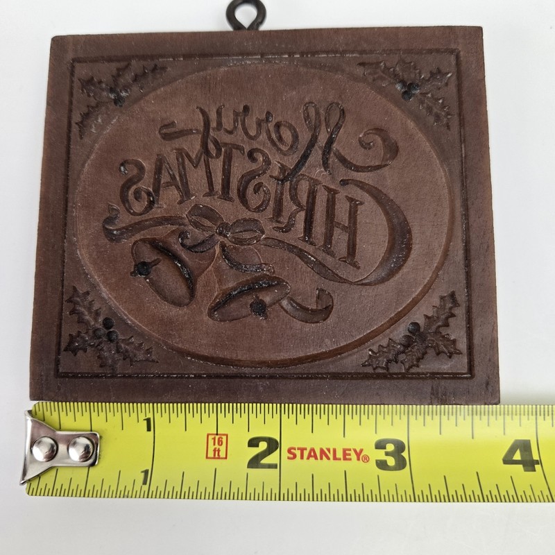 M11303 Merry Christmas Springerle Cookie Mold House on the Hill Replica 3.5" gallery