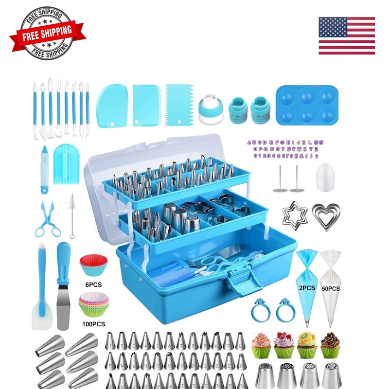 276 set Cake Decorating Tools Kit,Piping Bags and Tips Set,Baking Supplies Ac…
