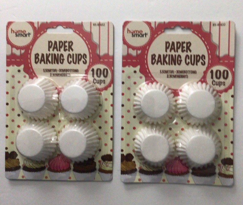 2 SET OF 100 COUNT HOME SMART PAPER CUPCAKE BAKING CUPS, 5.5 Cm X 3 Cm X 2.3 Cm