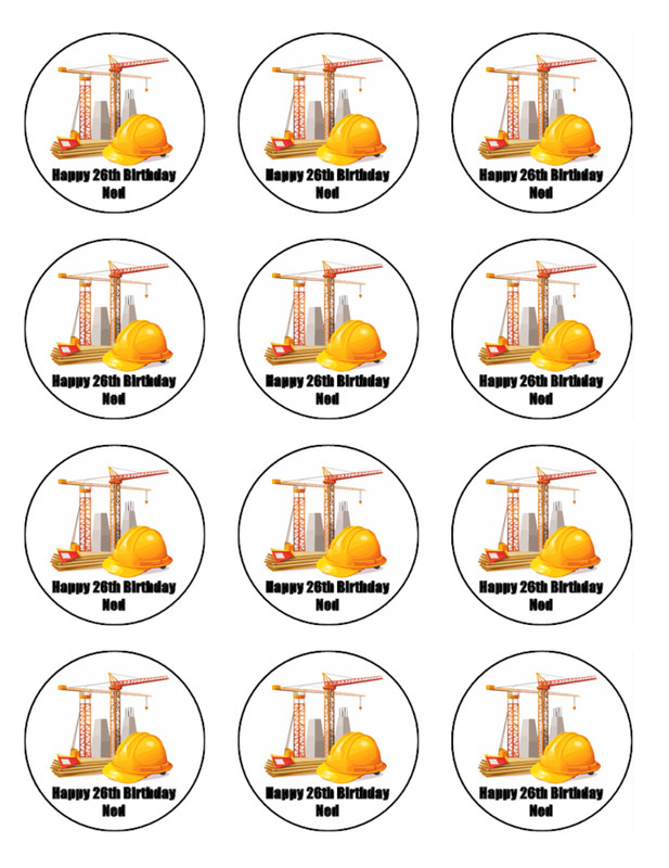 Crane Truck Edible Cupcake Toppers – Construction Theme Birthday Decorations gallery