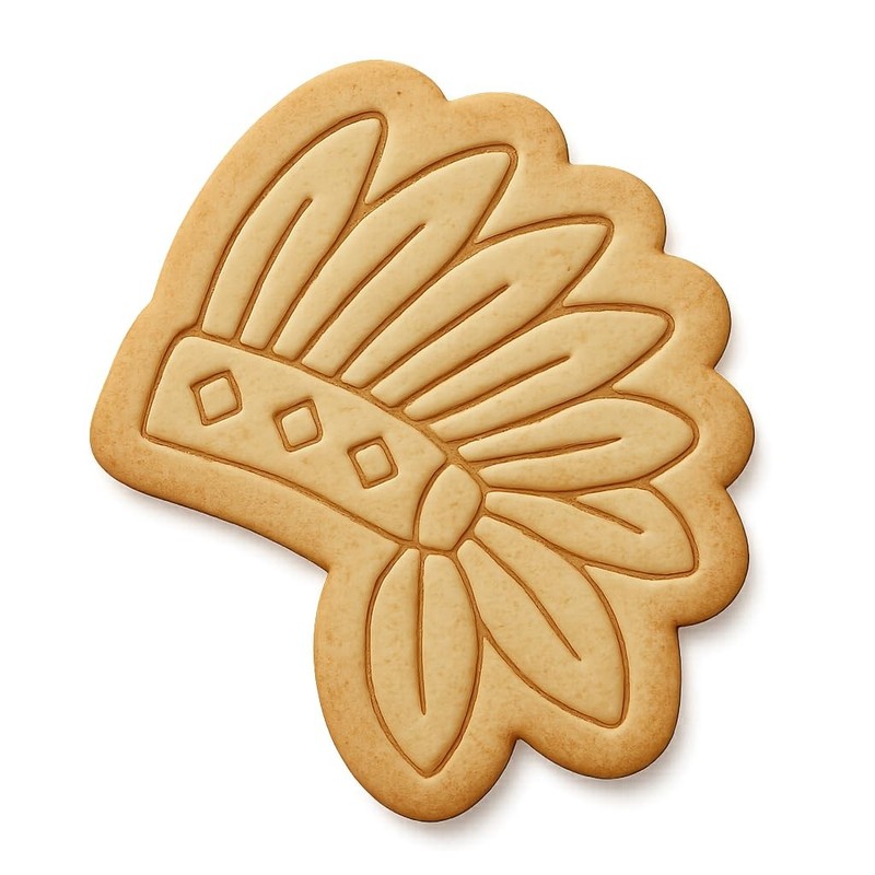 Feathered Headdress Cookie Cutter & Stamp, Fondant & Clay Cutter – 3.4×4″