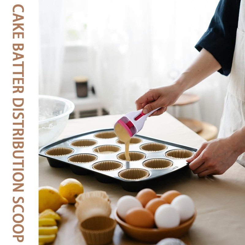 Cake Batter Distribution Scoop, One-Touch Sliding Button Dispenses Batter, Ho... gallery