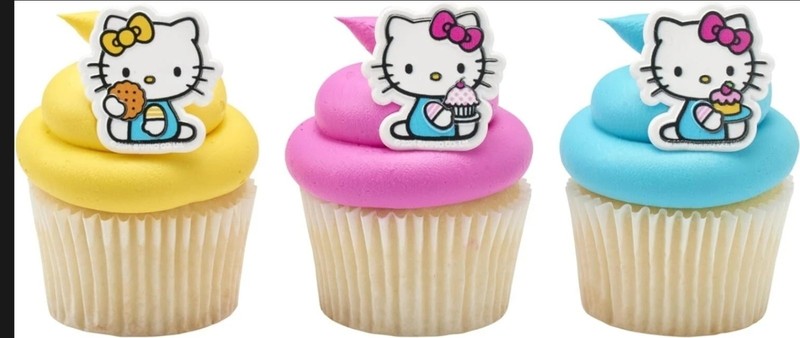 DecoPac Hello Kitty® Rings, 72 Cupcake Decorations Featuring Hello Kitty (1-2)