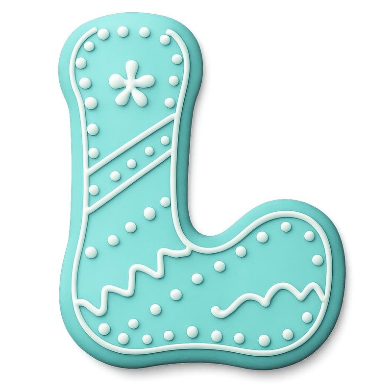 Bubble Style Letter 5" Elegant L Cookie Cutter & Stamp, Fondant & Clay - 3.9x5" gallery