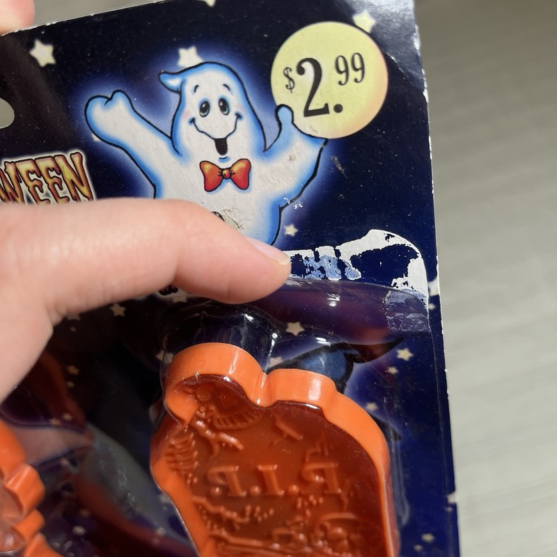 Lot 4 Vintage Halloween Witch Hat Skull Ghost Dracula Cat Cookie Cutters New A2 gallery