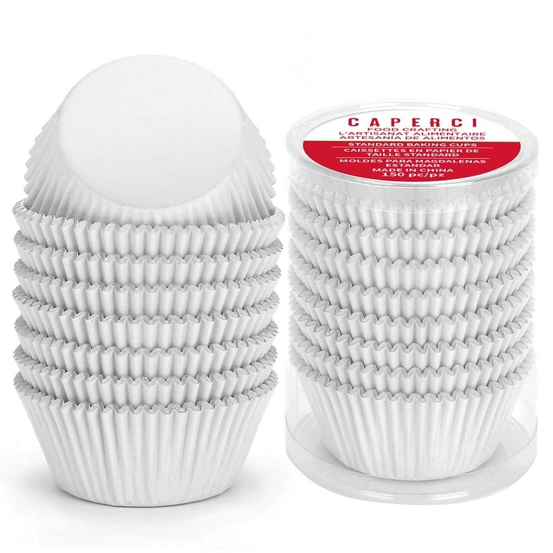150-Pack White Foil Cupcake Liners Standard Muffin Wrappers Greaseproof