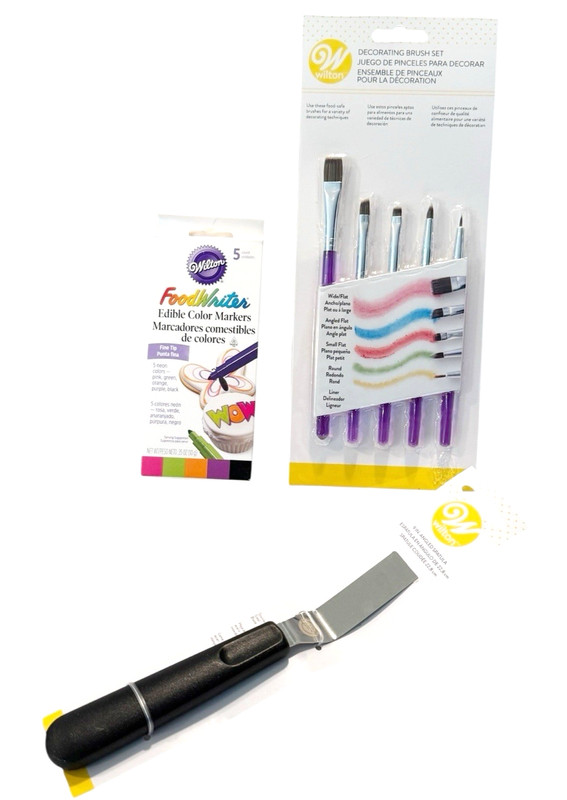 Lot of 3 Wilton Cake Decorating Supplies Brushes Foodwriter Spatula NEW