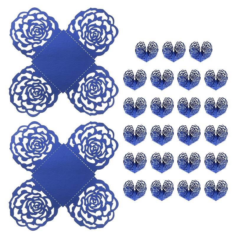 25PCS 4 Inch Wedding Birthday Truffle Liners, Dark Blue
