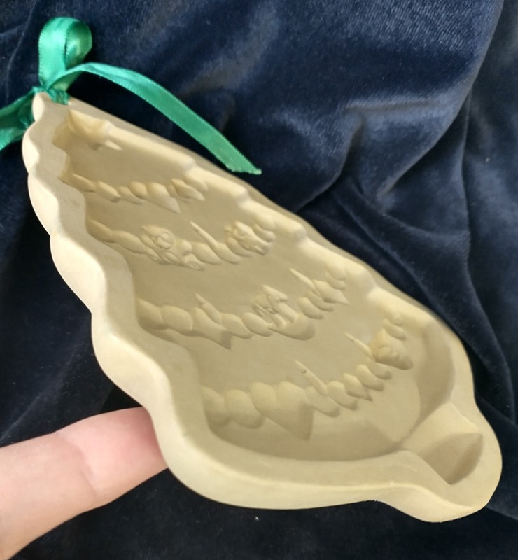 VTG Brown Bag Cookie Art Mold 1986-Christmas Tree- Hill Design Stoneware retired gallery