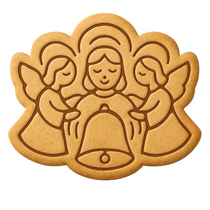 Bell’s Angels Ringing In Harmony Cookie Cutter & Stamp, Fondant & Clay – 4×3.5