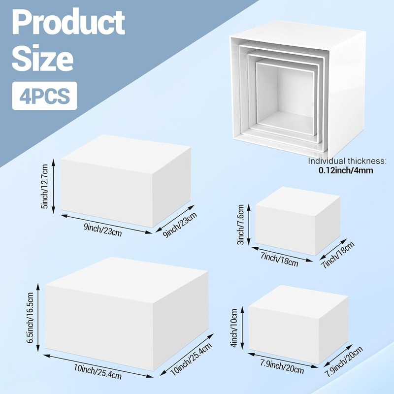 8Pcs Buffet Food Risers Buffet Risers Step 5" 6" 7" 8" 9" 10" 11" 12" Size gallery