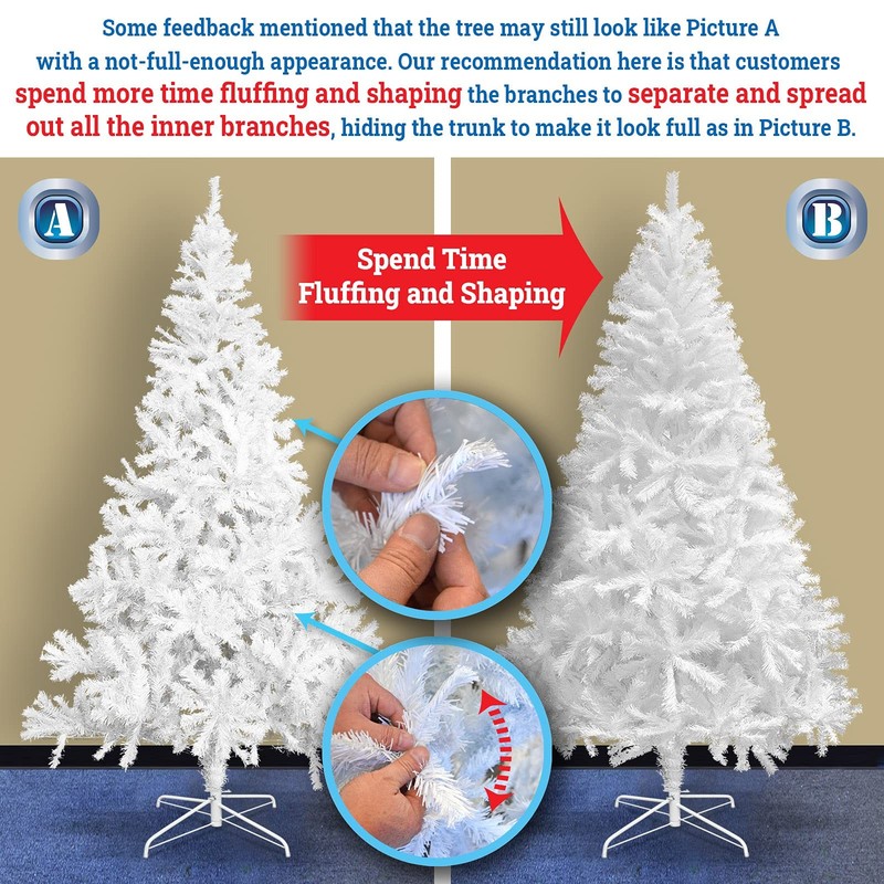 Benefitusa 5 6 7 7.5 White Classic Pine Christmas Tree Artificial Realistic gallery