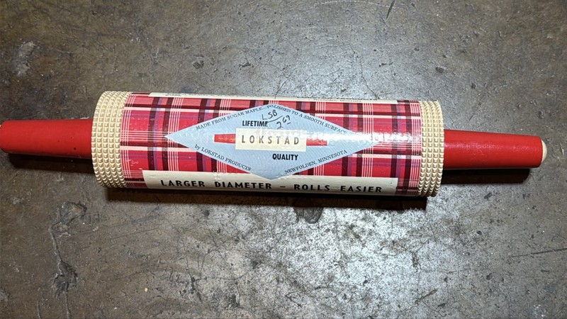 Vintage New Lokstad Maple Rolling Pin 16×3 Lefse Norwegian Grooved USA
