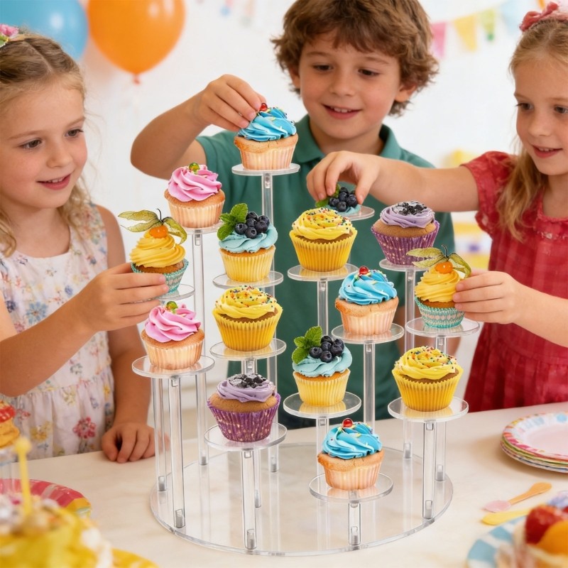15 Position Tiered Sweet Stand For Pastries constructed From Durable Acrylic gallery