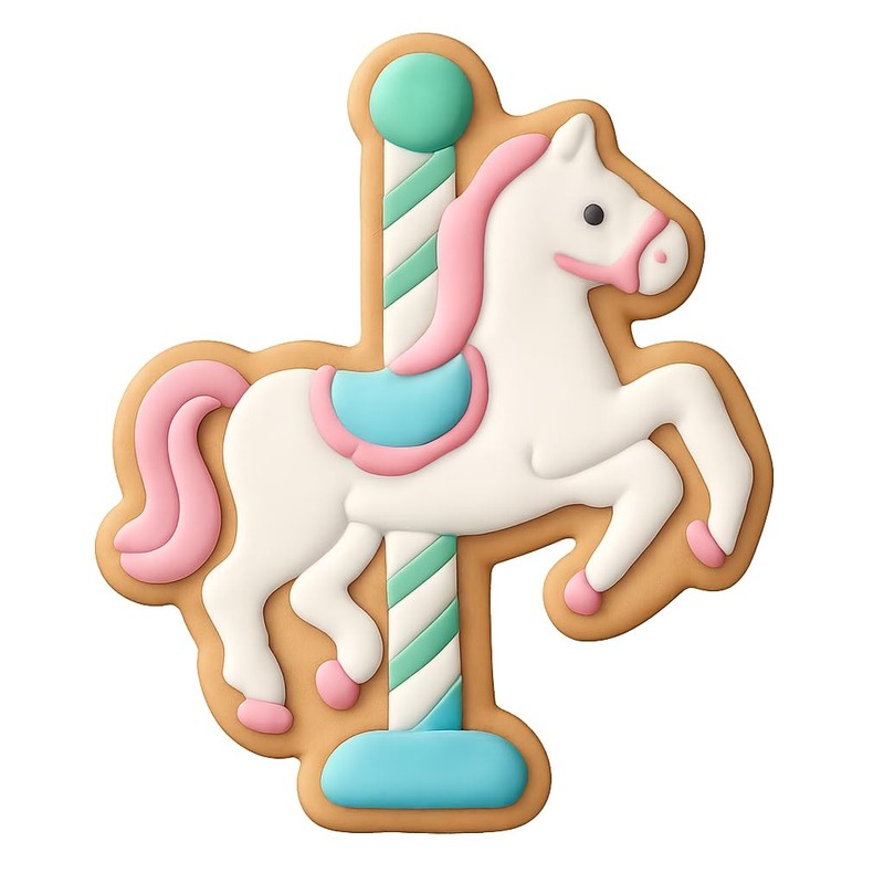 Rearing Carousel Horse Cookie Cutter & Stamp, Fondant & Clay - 4x3.2 gallery