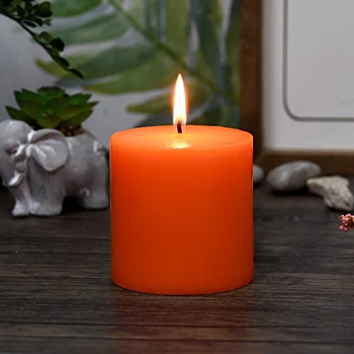 3 Inch Orange Pillar Candle gallery