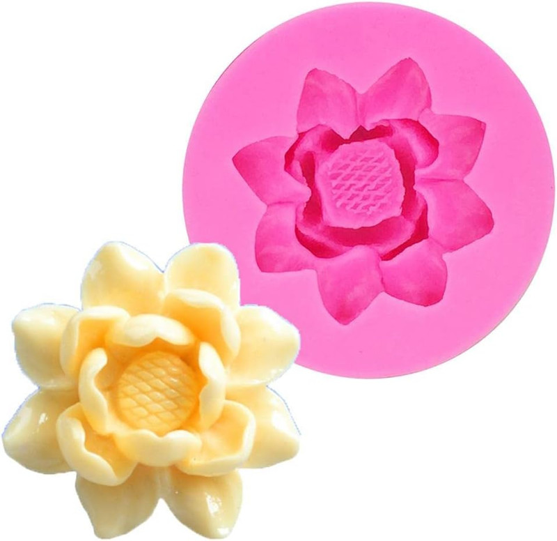 3D Lotus Flower Silicone Mold for DIY Soap Candy Clay Fondant Chocolate Cupcake