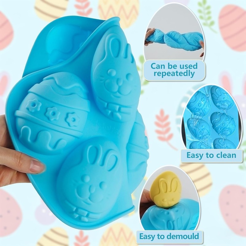 Versatile 3PCS Non-Stick Easter Egg Molds for Creative Baking & Decorating gallery