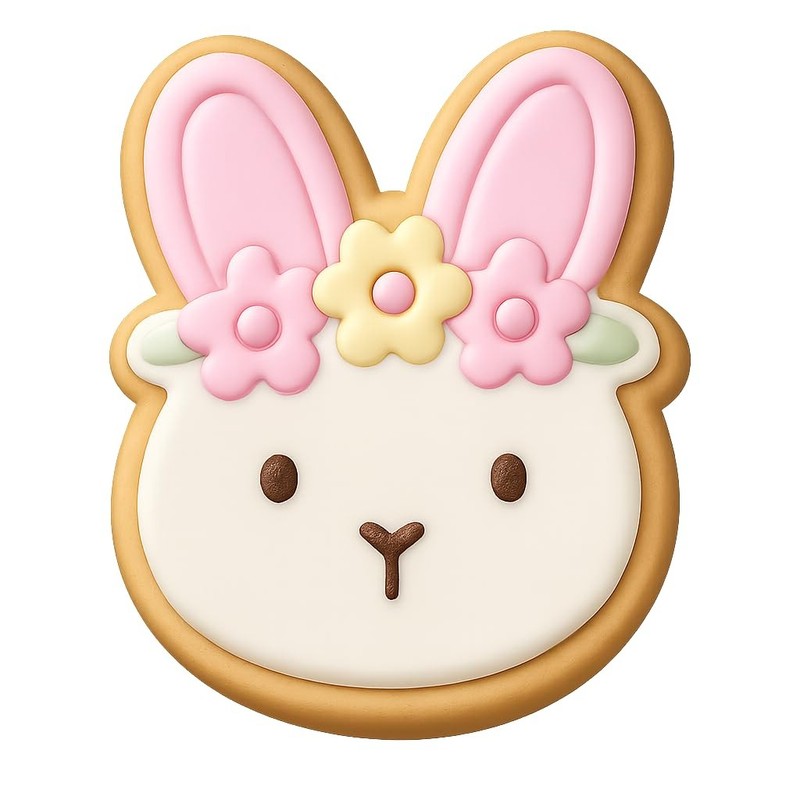 Floral Crown Bunny Portrait Cookie Cutter & Stamp – 4×3.2