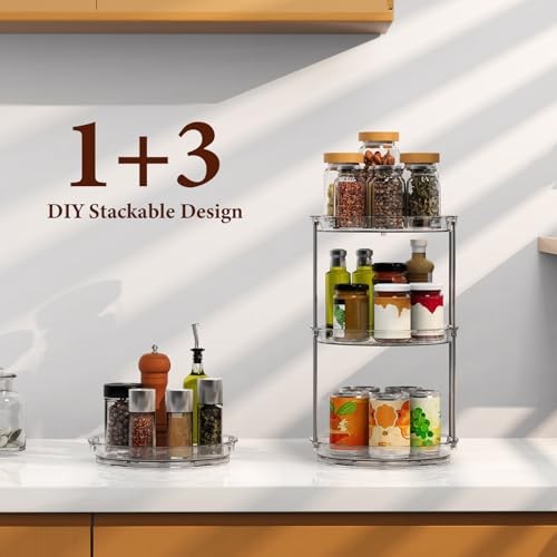 360 Rotating Makeup Organizer – 2 Tier Lazy Susan Turntable Organizer, Clear gallery