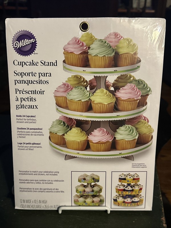 WILTON 3 TIER DESERT STAND DISPLAY DECORATE YOUR CUPCAKES YOUR WAY 24 CUPCAKES