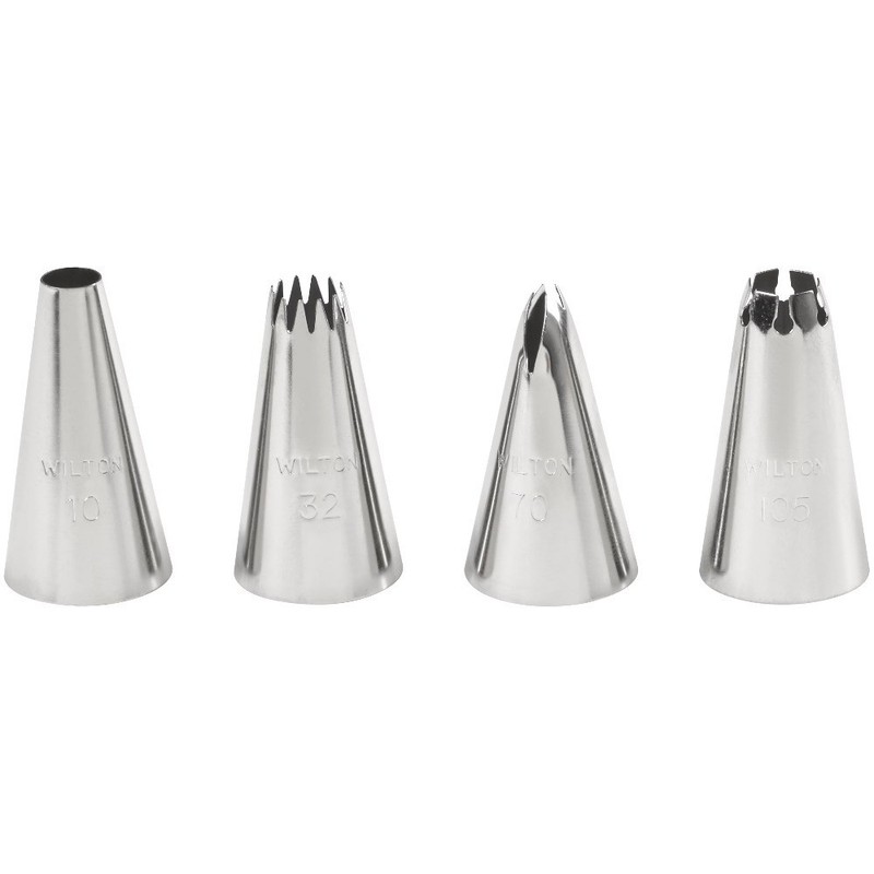 Piping Tip Set for Borders Cake Decorating 4 Piece Nozzle Icing Tips