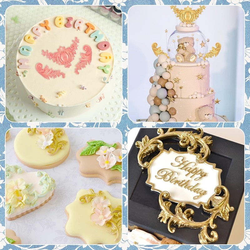 3-Pack Baroque Silicone Molds - Create Stunning Cakes & Desserts Effortlessly gallery