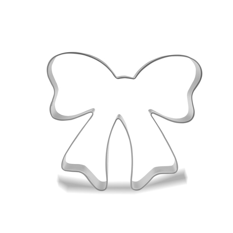 Ribbon Bow Cookie Cutter, 4”, Stainless Steel