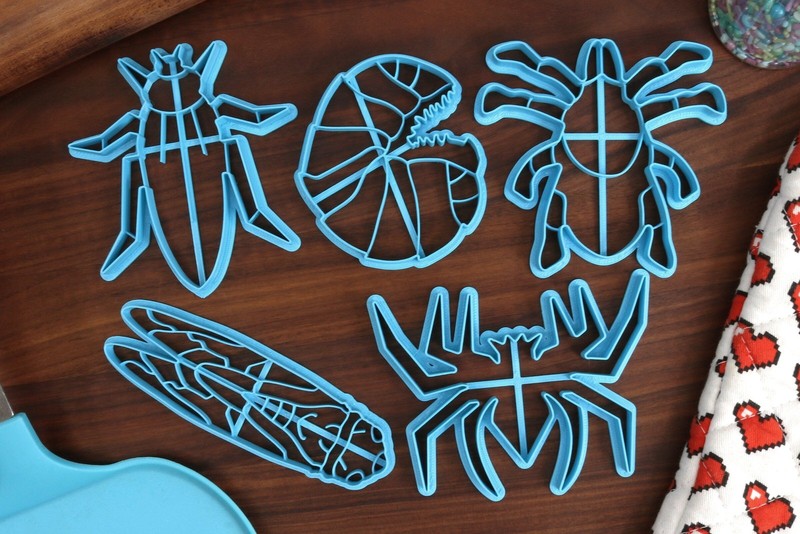 Insect Cookie Cutters – Big Roach, Creepy Spider, Noisy Cicada, Roly Poly, Tiny