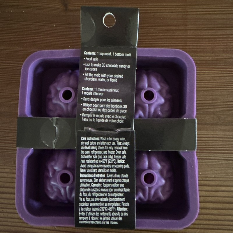 3D Silicone Molds For Chocolate/Ice Cubes Halloween Spooky Brain Shape gallery