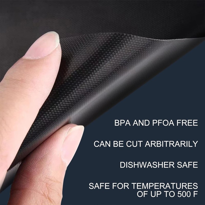 Meegoo Oven Liners for Bottom of Oven, 2 Pack Large Thick Heavy 2 Pack, Black gallery