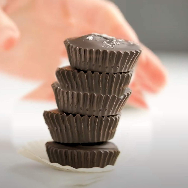 Palksky Chocolate Almond Peanut Butter Cup Mold - (3PCS) 9 Cup Bite Size Fat Bom gallery