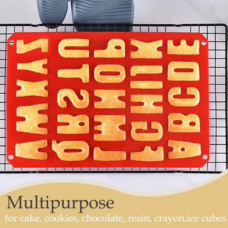 Silicone Letter Cake Mold BPA Free Non-Stick Chocolate Mold Soft & Easy to gallery