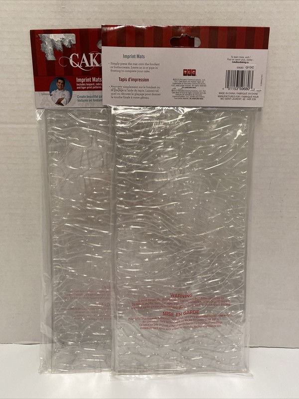 Cake Decorating 2 sets of 4 leopard zebra giraffe tiger print mats fondant gallery