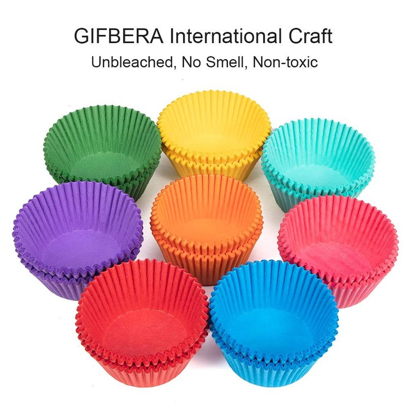 Bright Rainbow Standard Cupcake Liners Solid Colorful Paper Baking Cups 400-Coun gallery