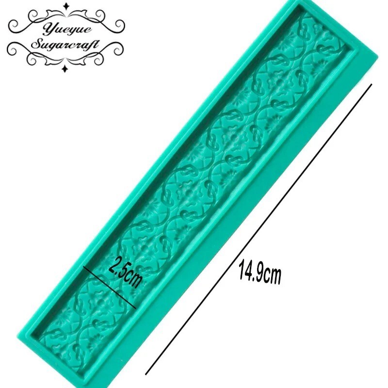Border Baroque Silicone Mold Relief Scroll Fondant Sugarcraft Lace Cake Deco gallery