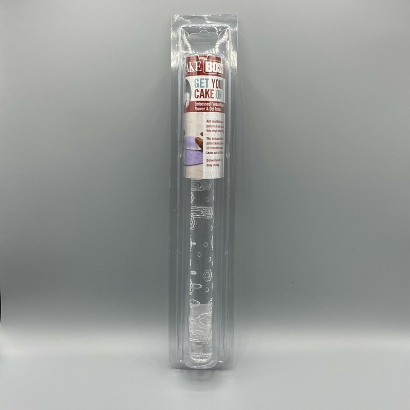 Cake Boss Flower Dot Pattern 13 Embossed Acrylic Fondant Rolling Pin Decorating