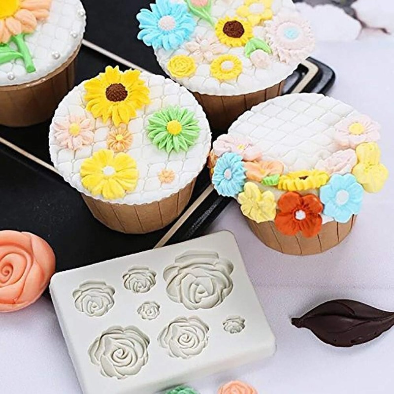 2PCS Silicone Rose Molds - Cake & Chocolate Decorating Essentials gallery