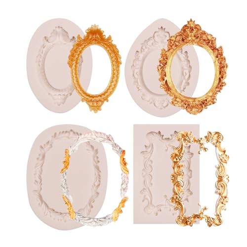 Picture Frame Fondant Molds, 4 Packs 4 Pcs Picture Frame Chocolate Molds gallery