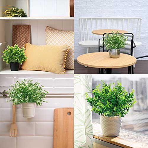 6 Bundles Artificial Greenery Stems Mixed Fake Plants Eucalyptus Stems White gallery
