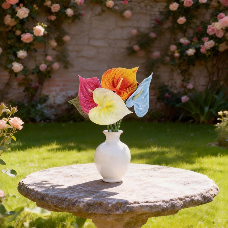 8Pcs 11inch Artificial Anthurium Flowers, Orange gallery