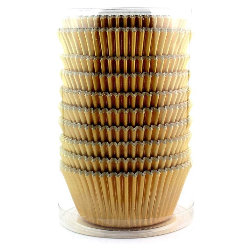 Gold Foil Cupcake Case Liners Wrappers Baking Muffin Paper Cups 200 Pcs gallery