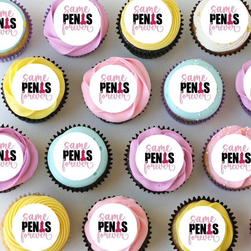 Same Penis Forever Bridal Pre-cut Mini Edible Icing Cupcake or Cookie Toppers