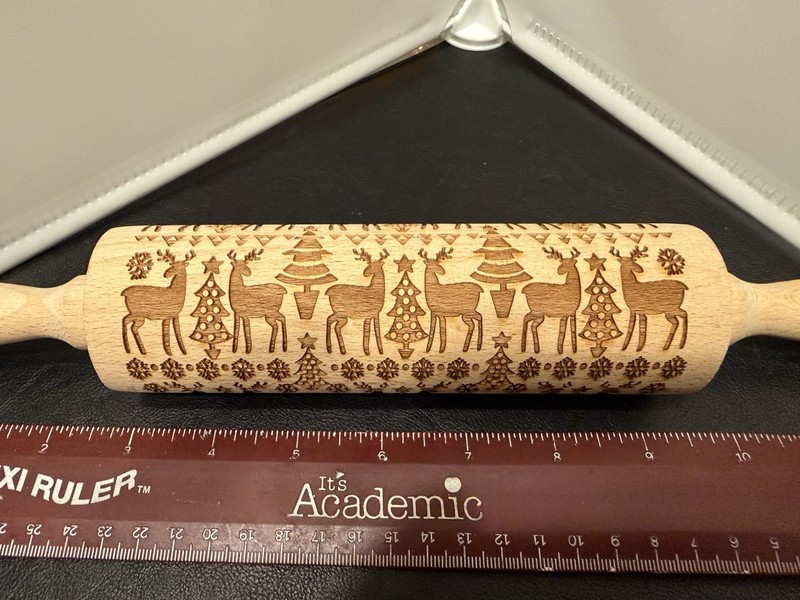 Winter Wonderland Embossed Wooden Rolling Pin ￼ gallery