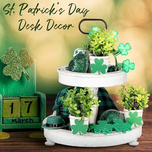 3 Set St. Patrick's Day Table Tiered Tray Mini Floral Arrangement Artificial gallery